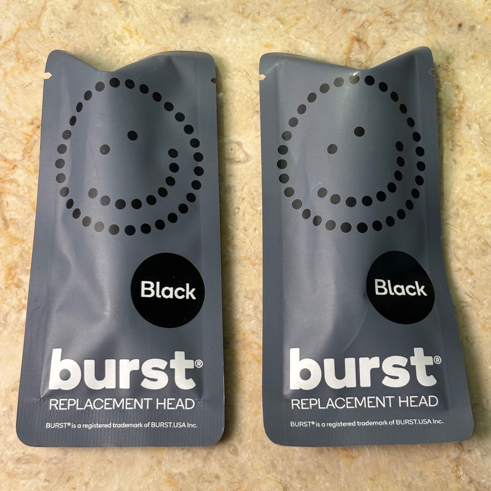 Burst Toothbrush Replacement Heads 2 Pack Black Charcoal Sonic Refills